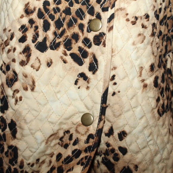 Liz Claiborne Studio Vintage Leopard Quilted Jacket Size M - Picture 6 of 10